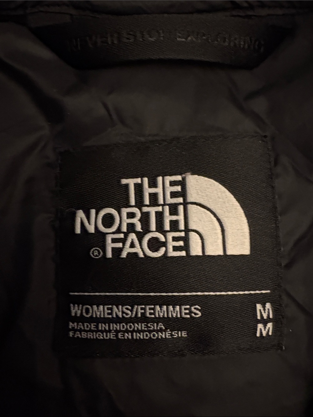 The North Face Black and White Floral Quilted Hooded Coat - Picture 2 of 4
